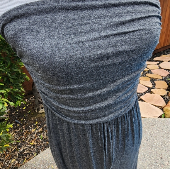 New Charcoal Tube Top Jumpsuit - Picture 3 of 5